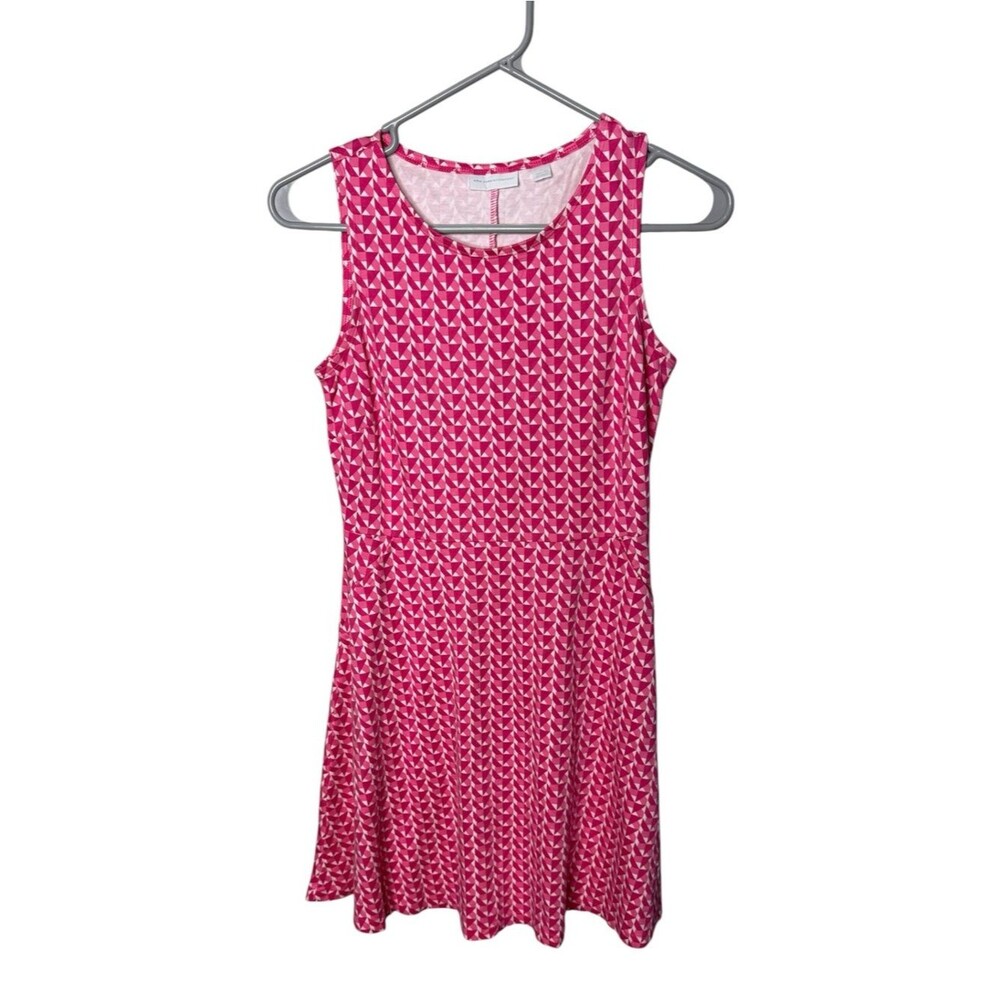 New York & Company Pink Size S Geometric Fit & Flare Dress